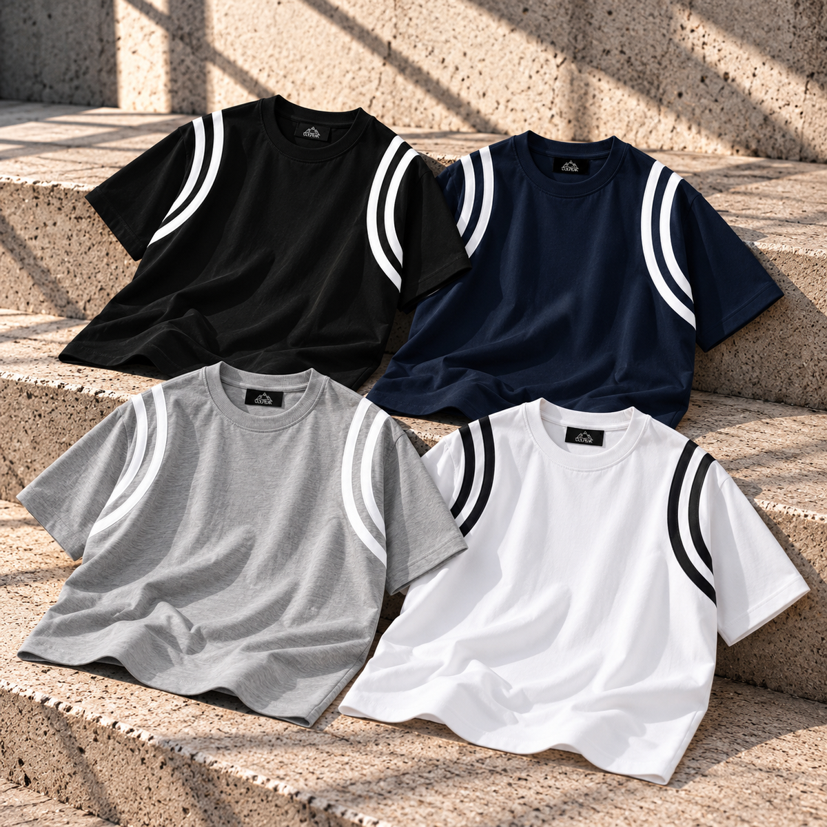 Color Block Waffle Boxy T-Shirt