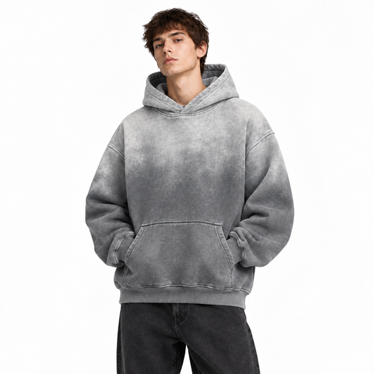 Heavyweight Sunfade Oversized Hoodie HAPPINESS