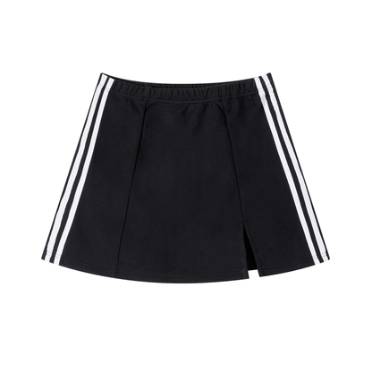 Contrast Side Stripe Slit Skirt