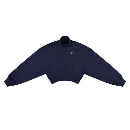 Women's Crop Mock Neck Sweatshirt