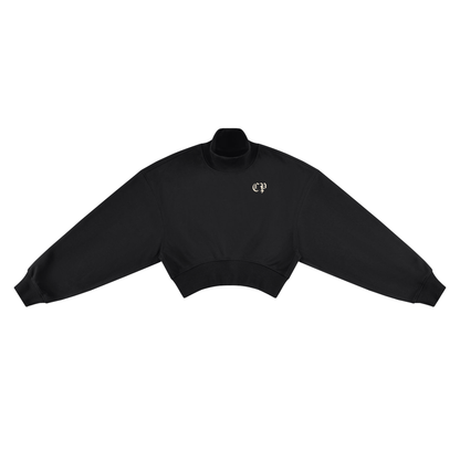 Women's Crop Mock Neck Sweatshirt