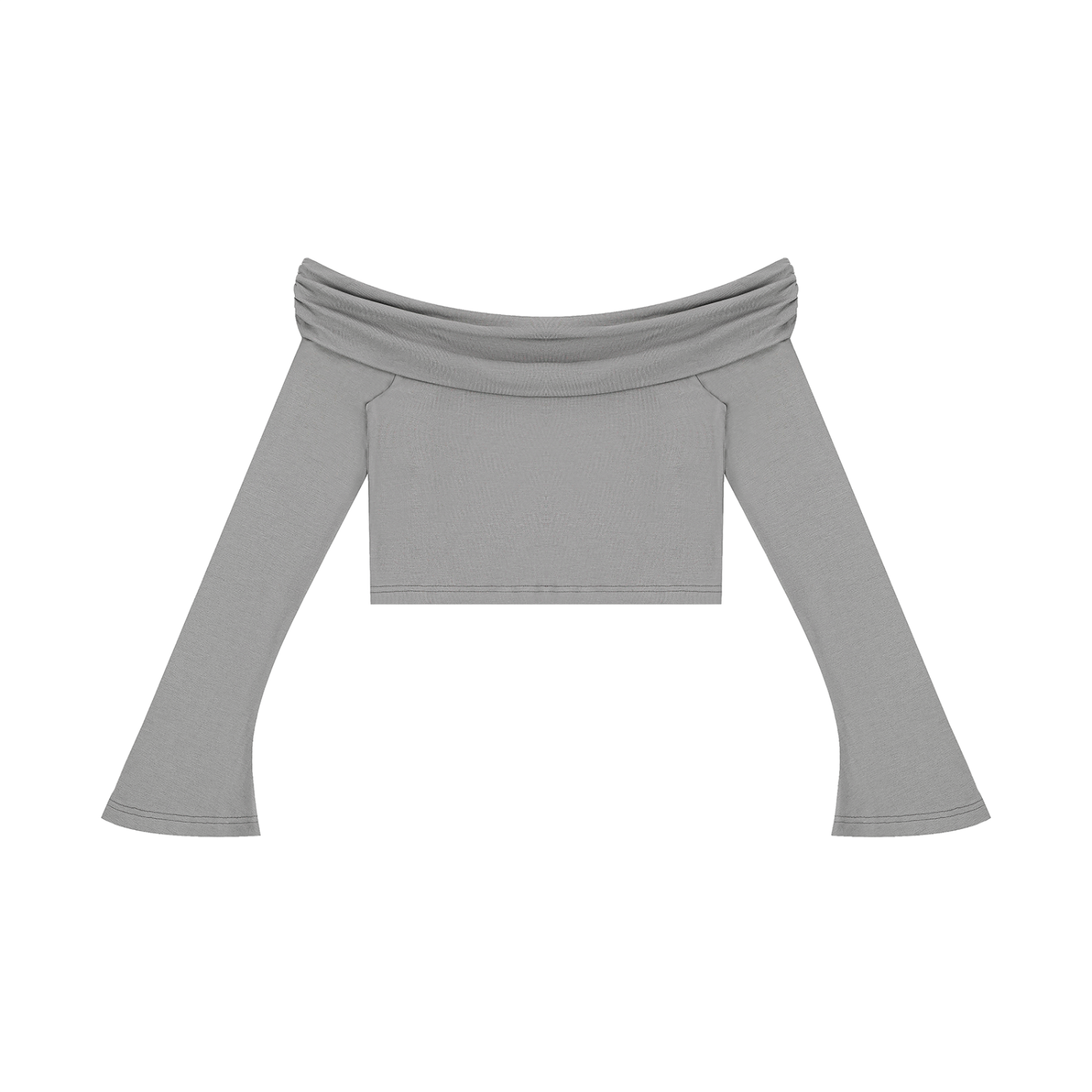 Women's Off-the-Shoulder Bell Sleeve Crop T-Shirt