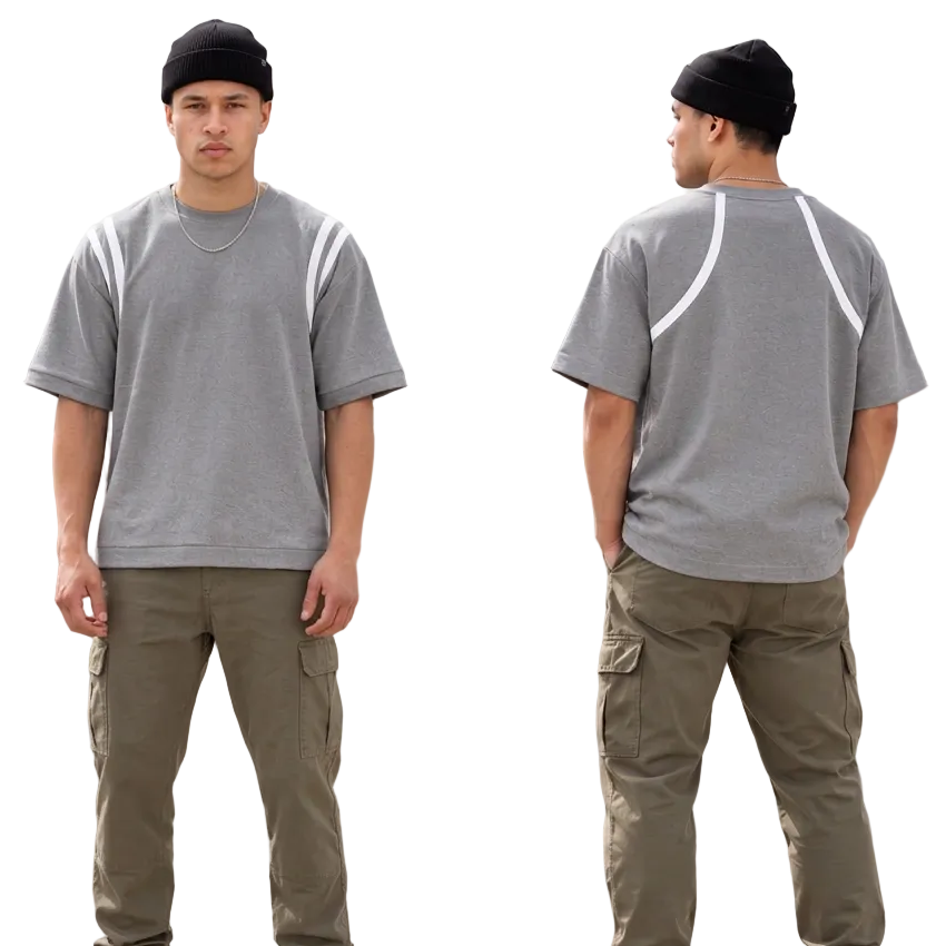 Color Block Waffle Boxy T-Shirt