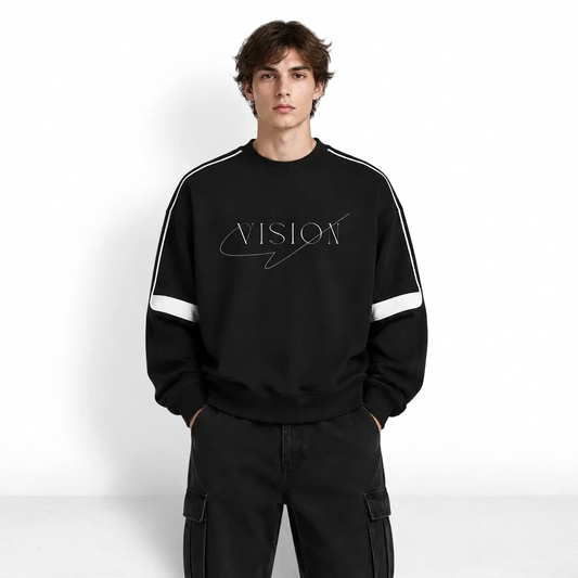 Oversized Sweatshirt with Stripes VISION